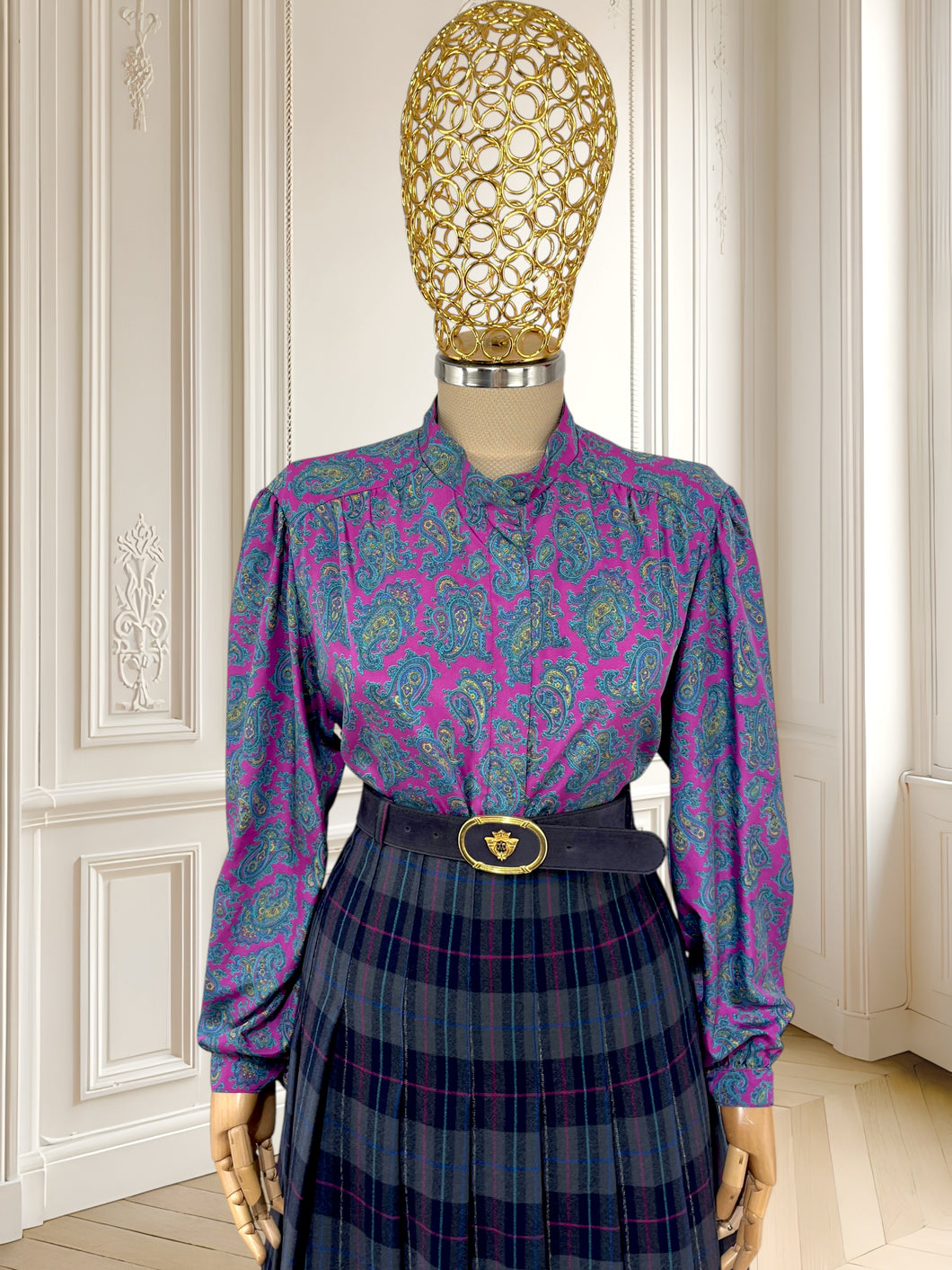 Cămașă vintage cu print paisley mărimea M