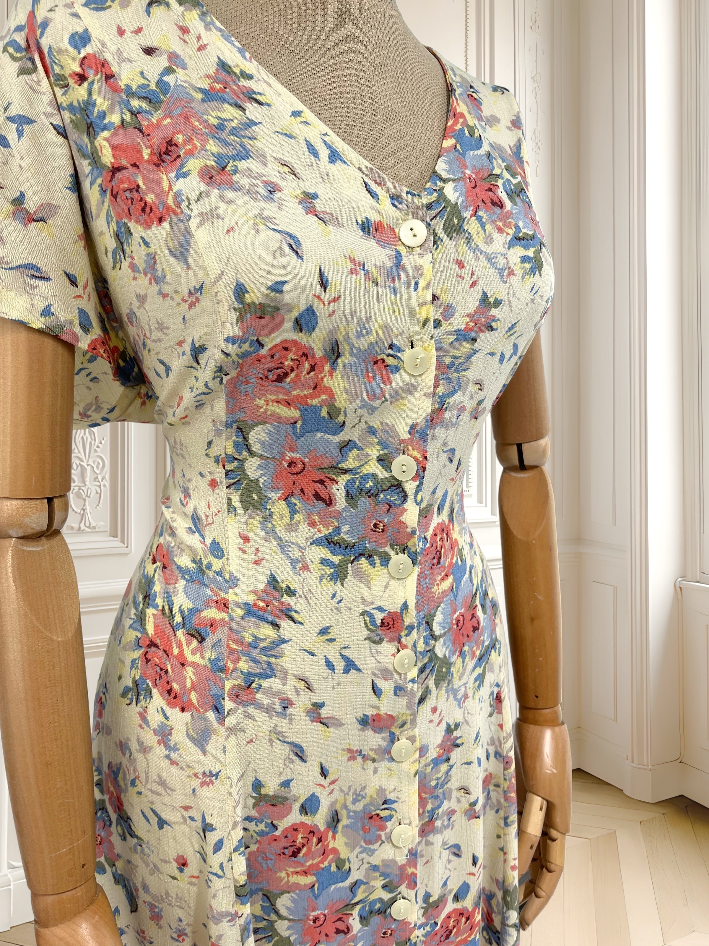 Rochie vintage din vâscoză mărimea M