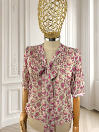 Cămașă vaporoasă cu print floral mărimea M