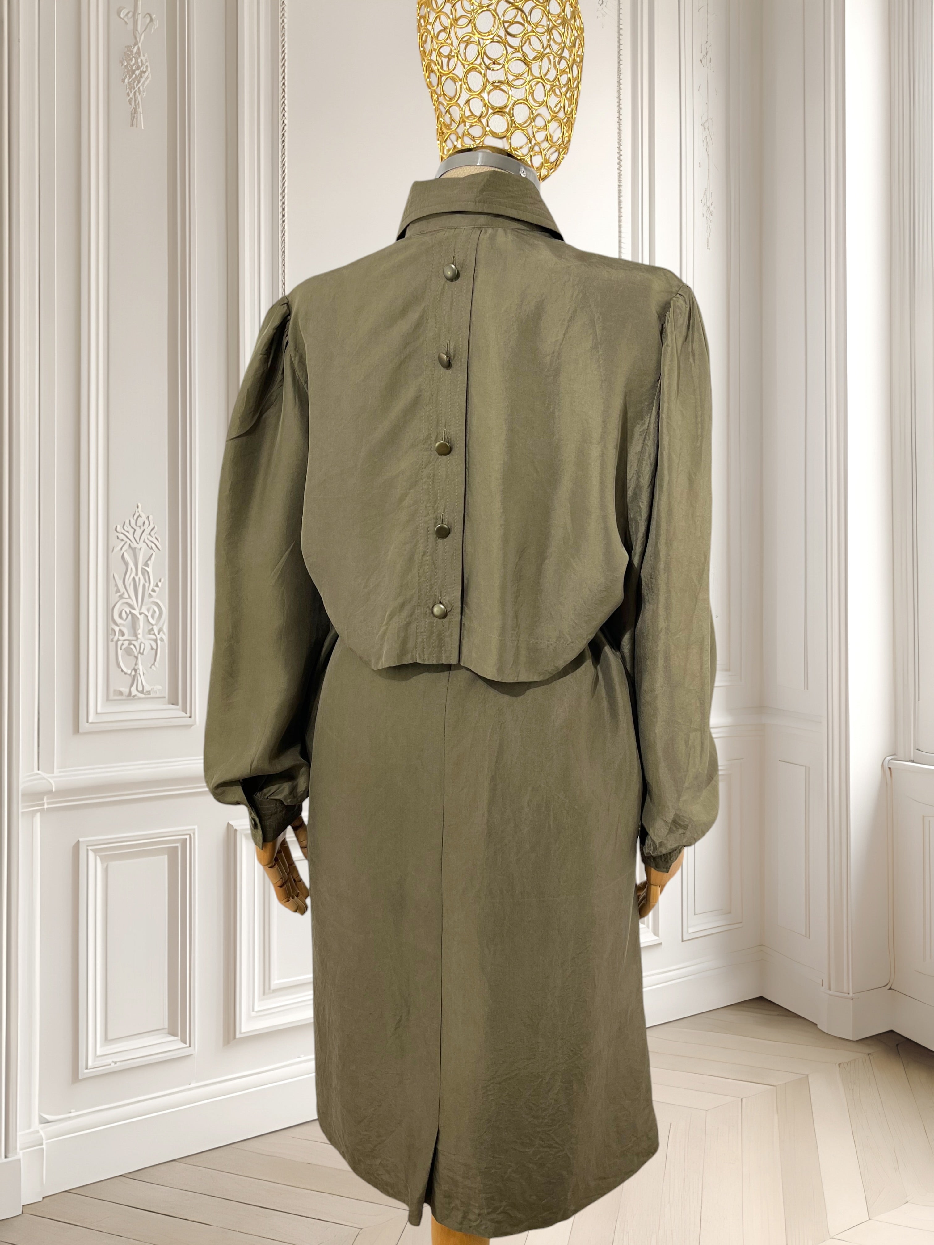 Rochie din mătase + curea din piele potrivită pentru L/XL