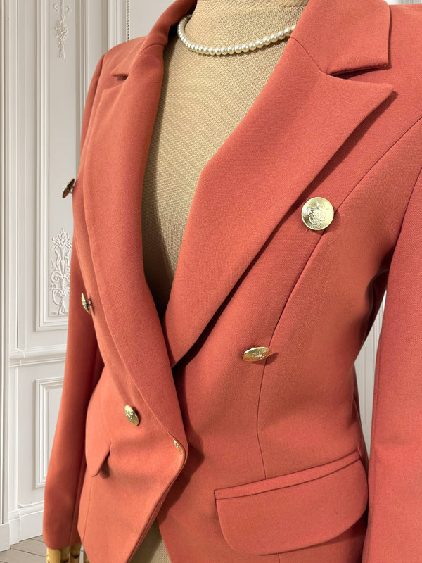 Sacou coral cambrat potrivit pentru XS/S
