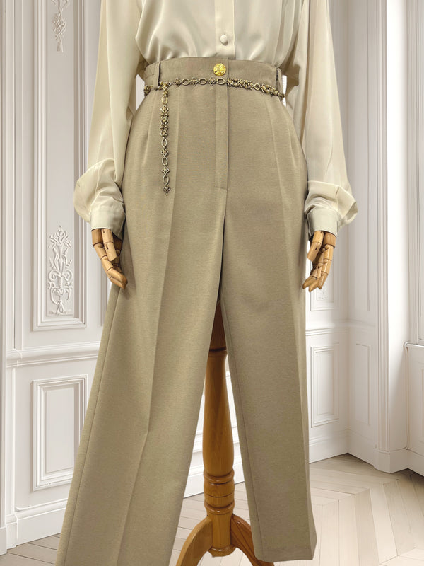 Pantaloni țigaretă crem mărimea M