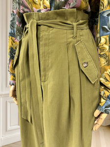 Pantaloni olive din lyocell mărimea S