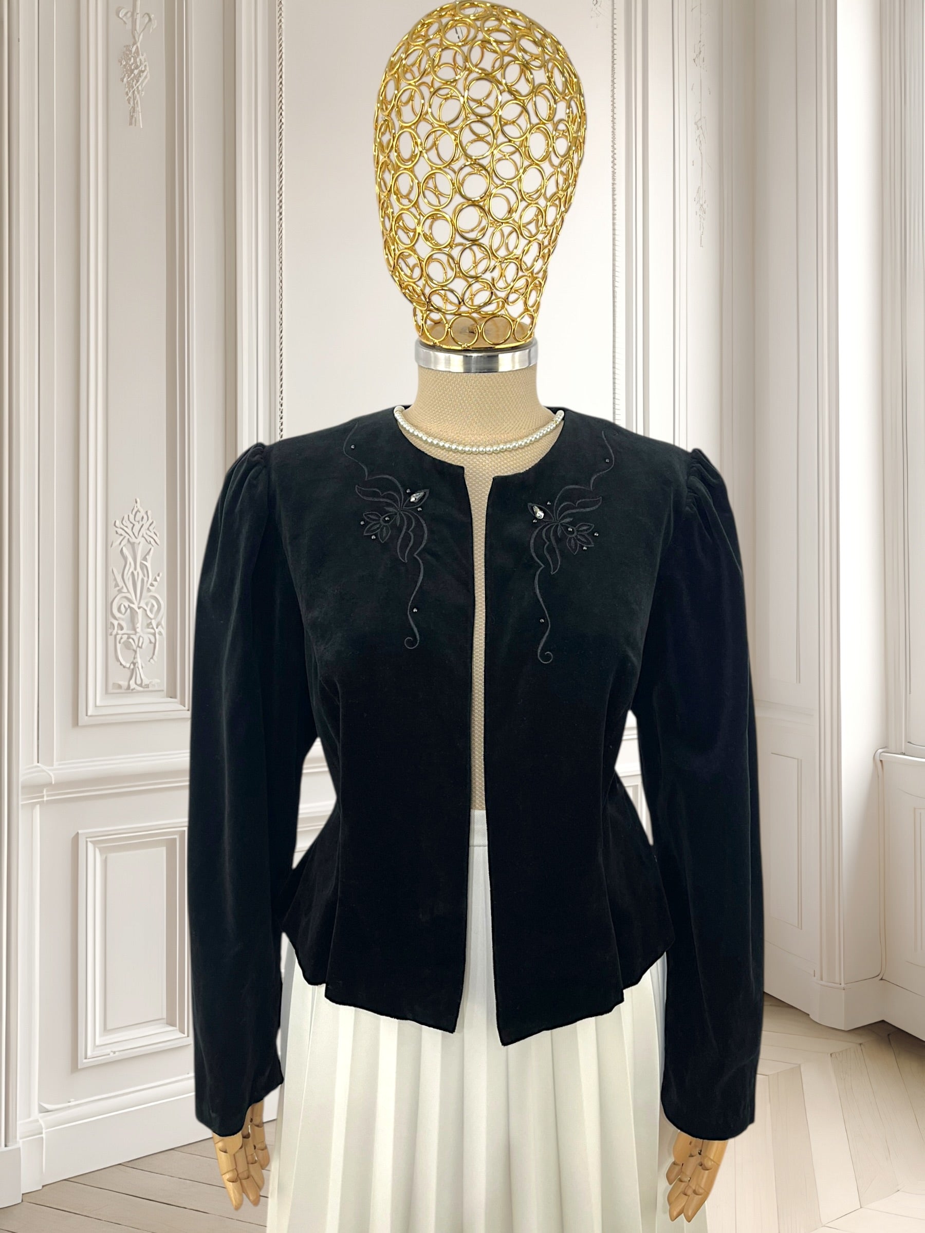 Sacou vintage din catifea potrivit pentru M/L
