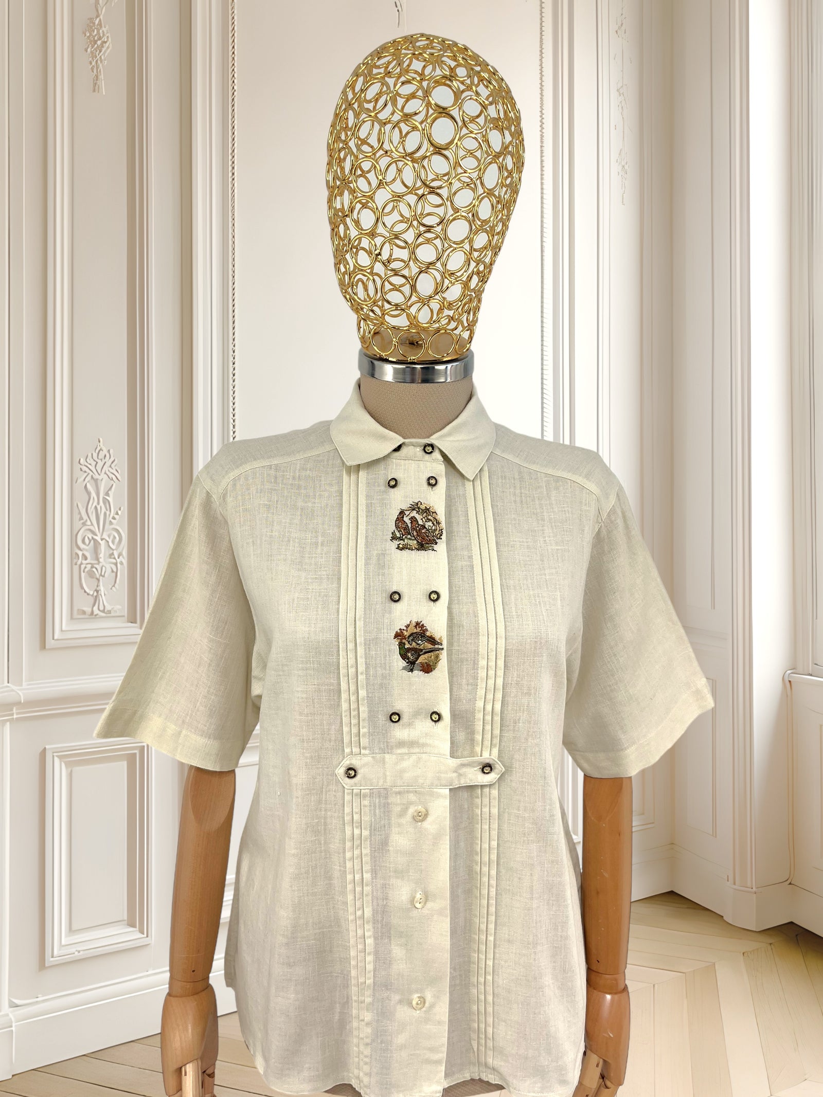Cămașă vintage din bumbac potrivită pentru M/L