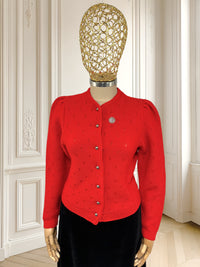 Cardigan vintage din lână pură potrivit pentru XS/S