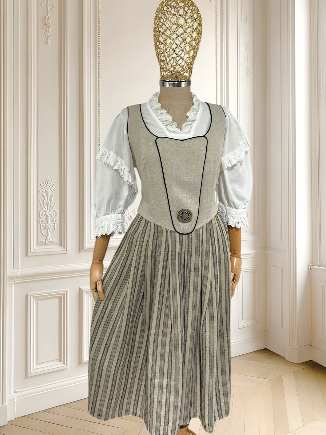 Rochie vintage din in mărimea L