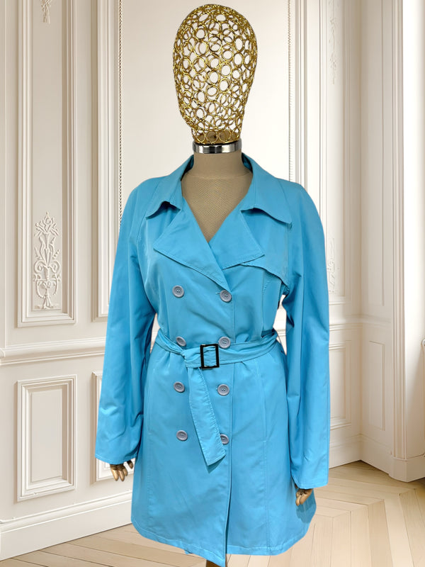 Trench coat turcoaz potrivit pentru M/L
