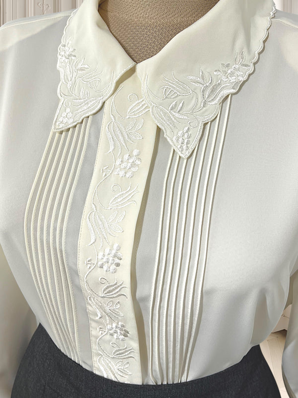 Cămașă vintage cu broderie potrivită pentru L/XL