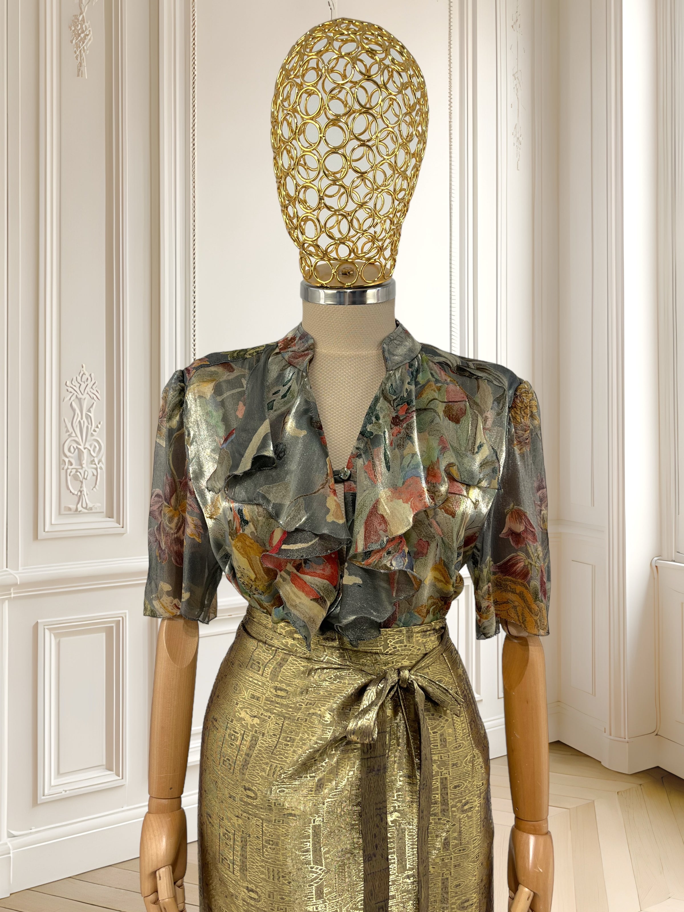 Cămașă vintage din organza mărimea L