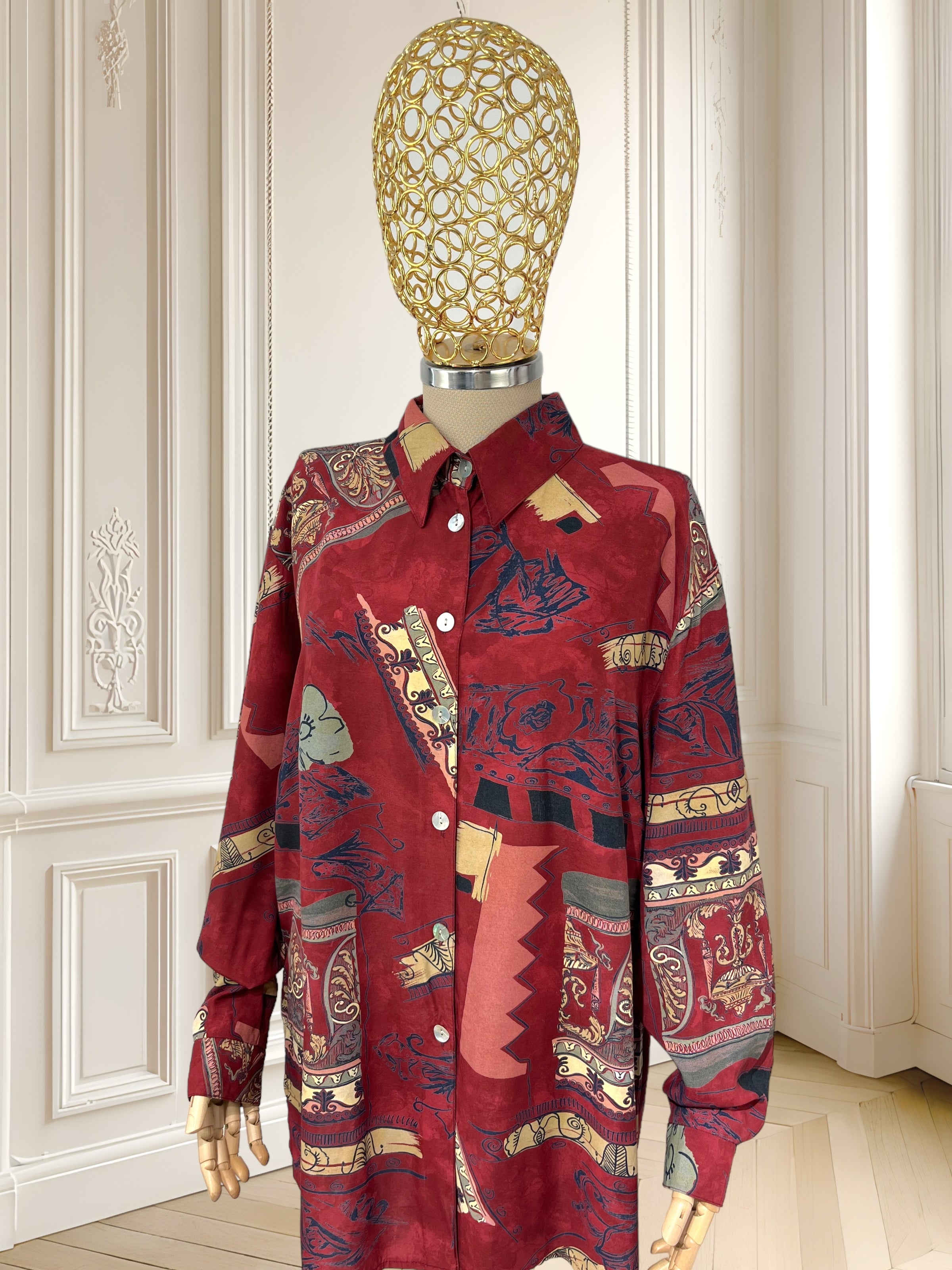 Cămașă vintage din vâscoză mărimea XL