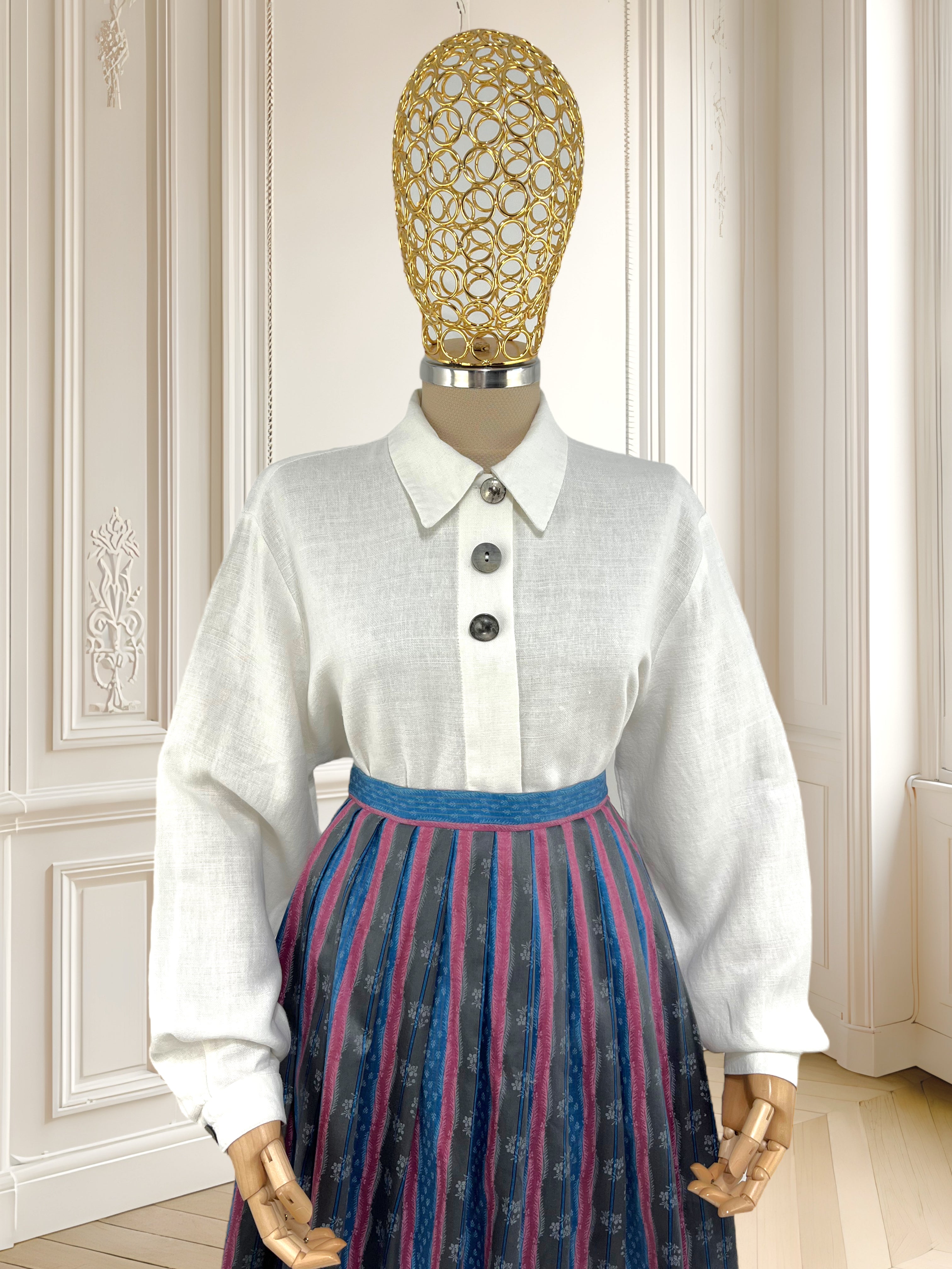 Cămașă vintage din in potrivită pentru L/XL