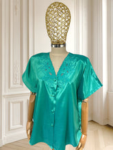 Încarcă imaginea în vizualizatorul Galerie, Cămașă vintage din mătase naturală potrivită pentru L/XL
