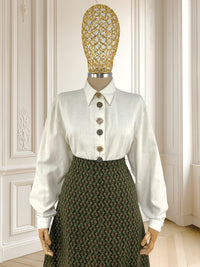 Cămașă vintage din amestec de in si bumbac potrivită pentru L/XL