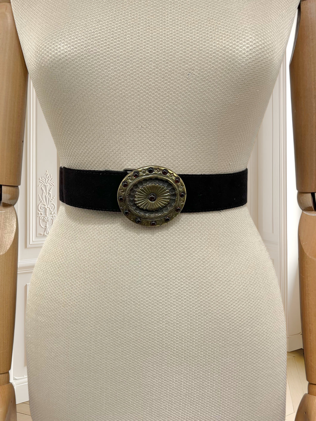 Centură vintage cu aspect de piele întoarsă