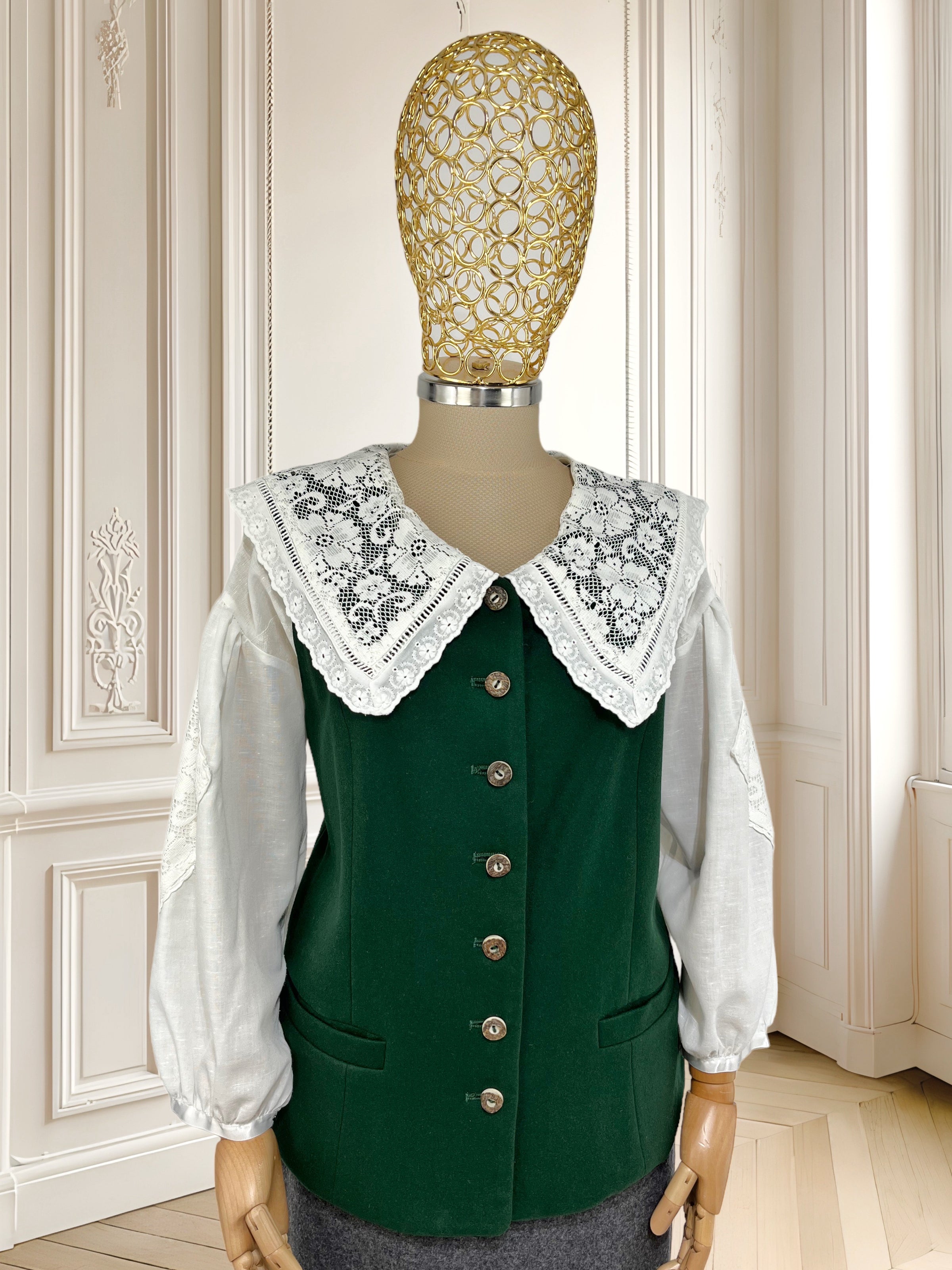 Vestă vintage din lână pură mărimea L
