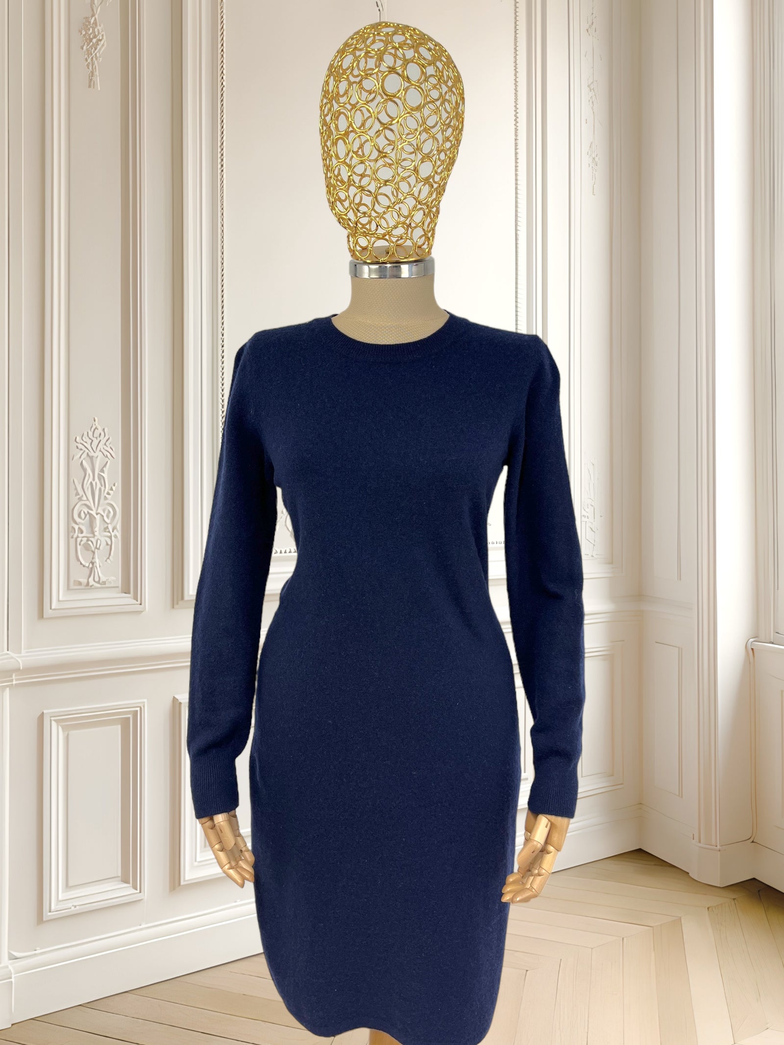 Rochie bleumarin din lână fină mărimea S