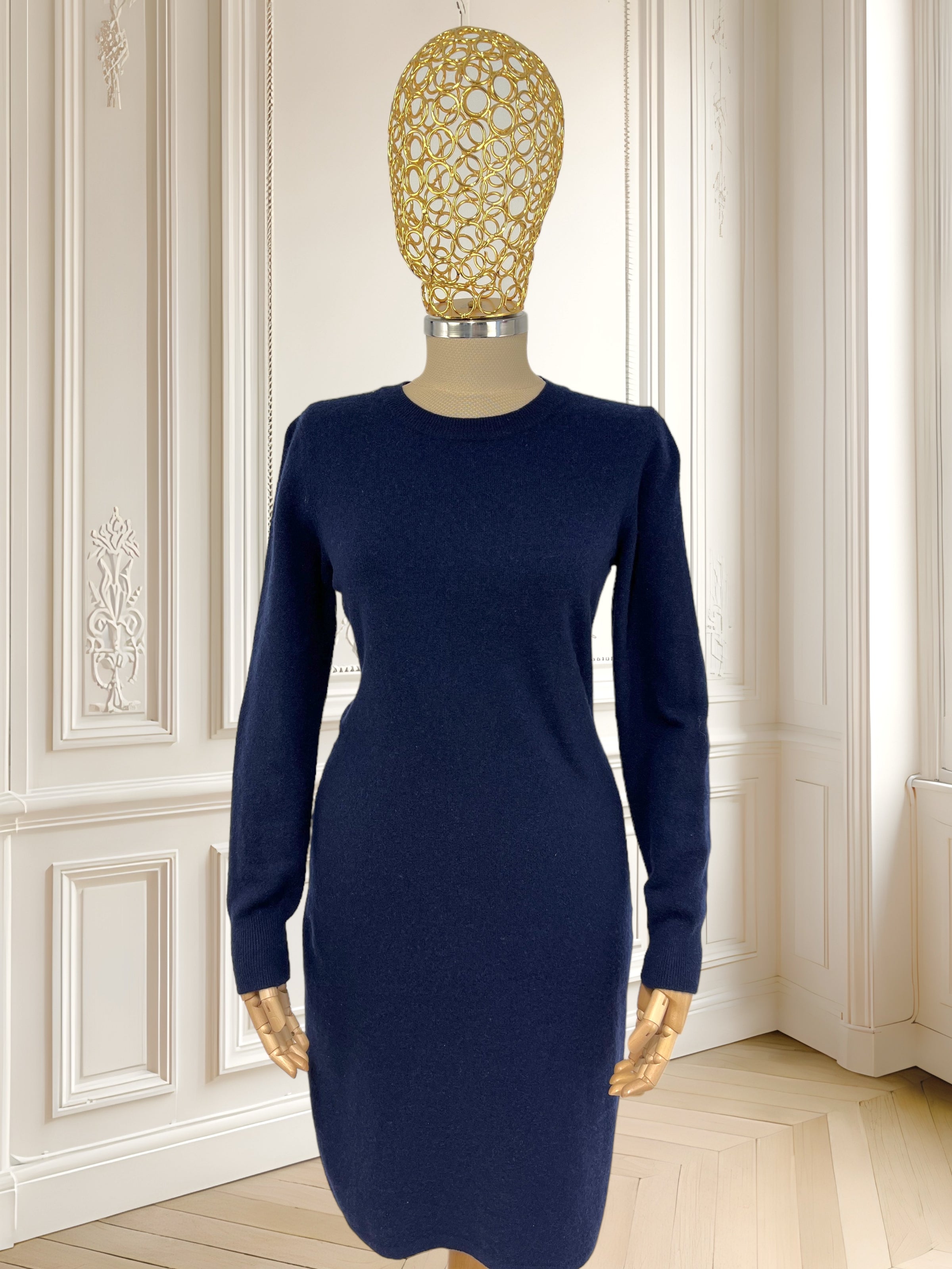Rochie bleumarin din lână fină mărimea S