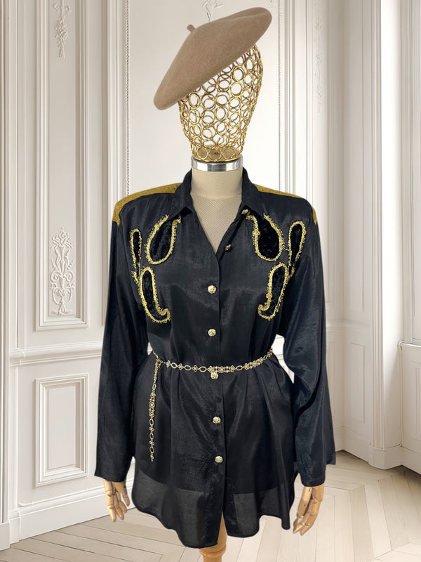 Cămașă vintage din vâscoză potrivită pentru L/XL