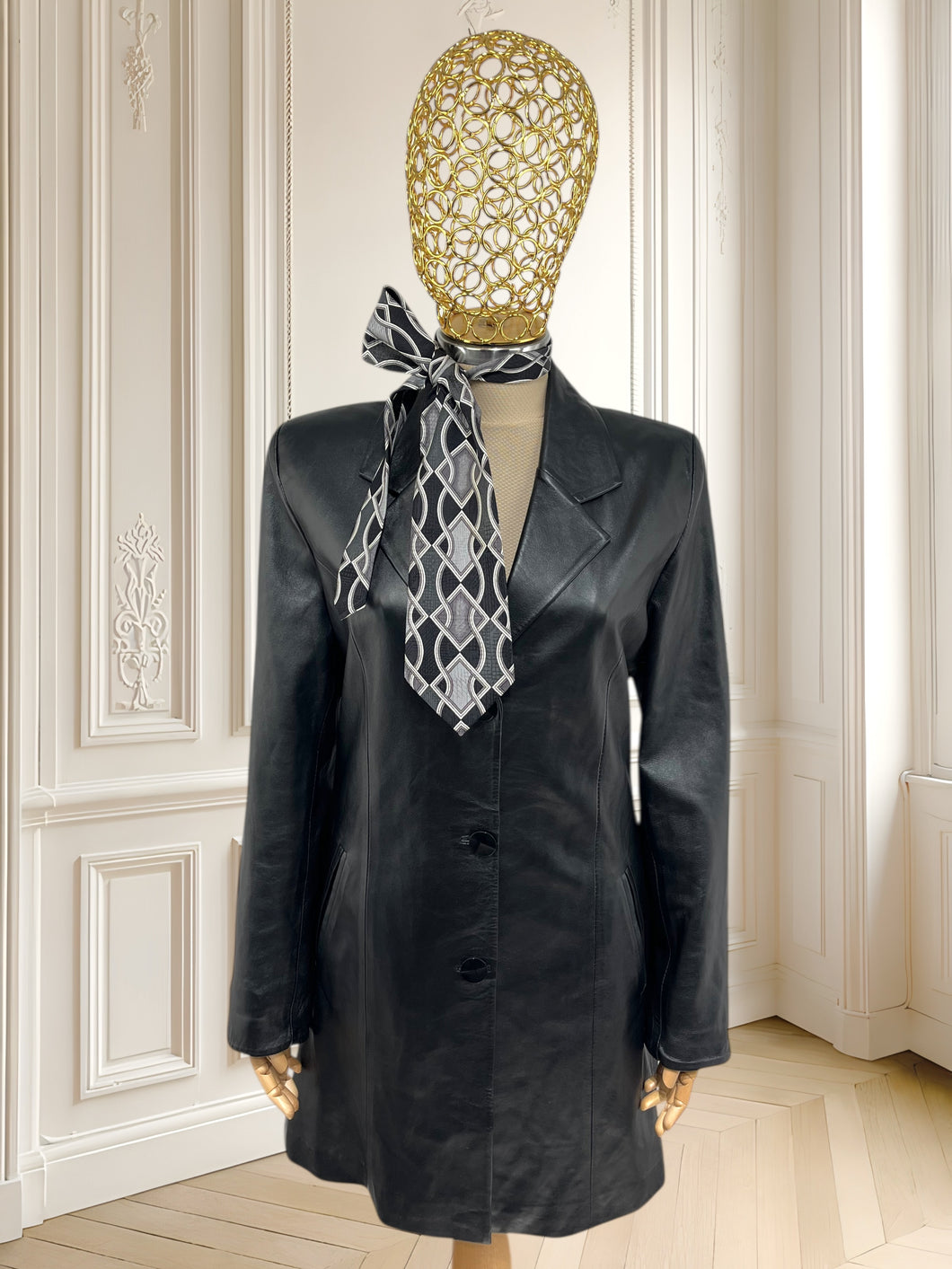 Jachetă vintage din piele moale mărimea M