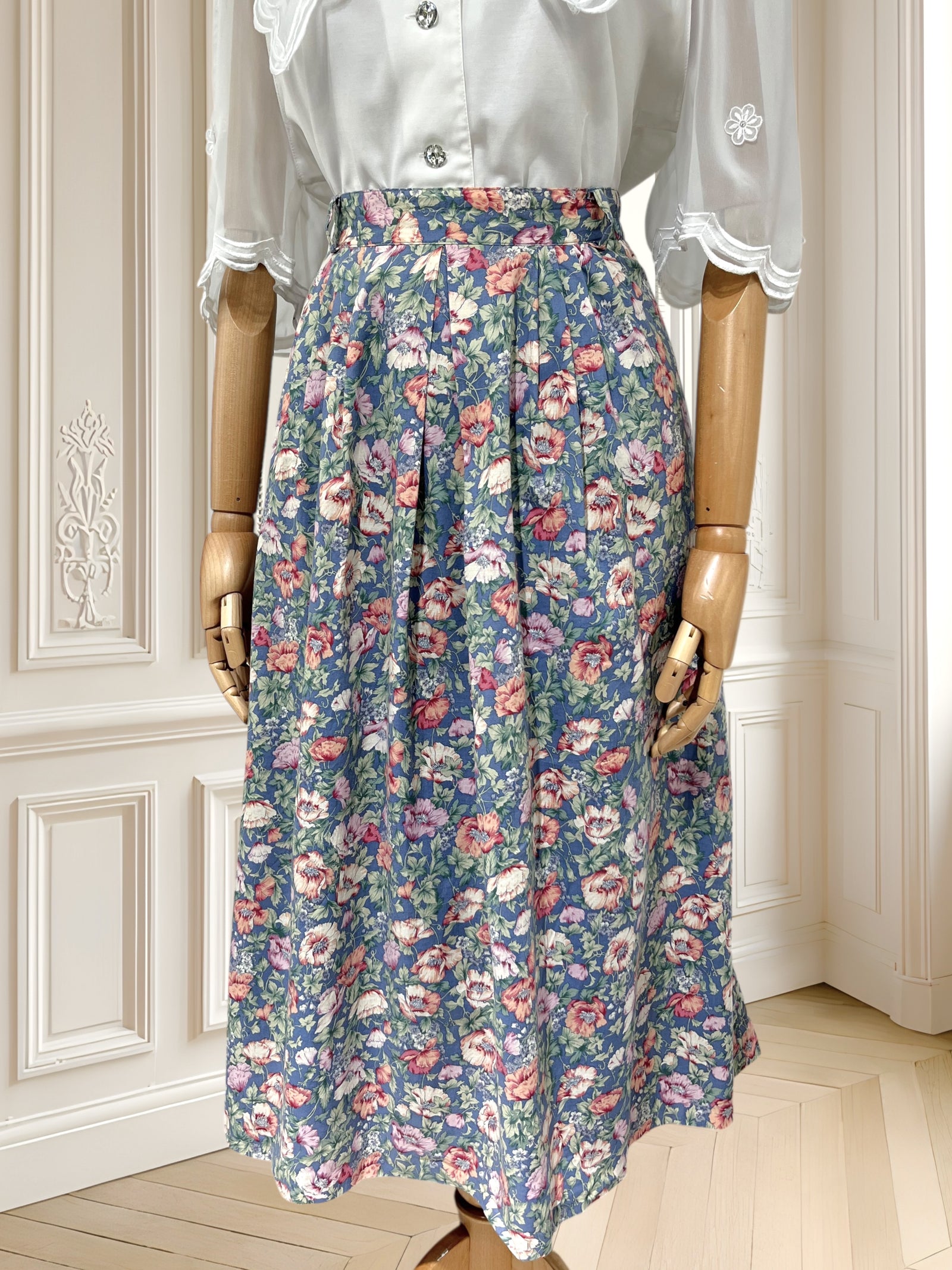 Fustă din bumbac cu print floral mărimea XL