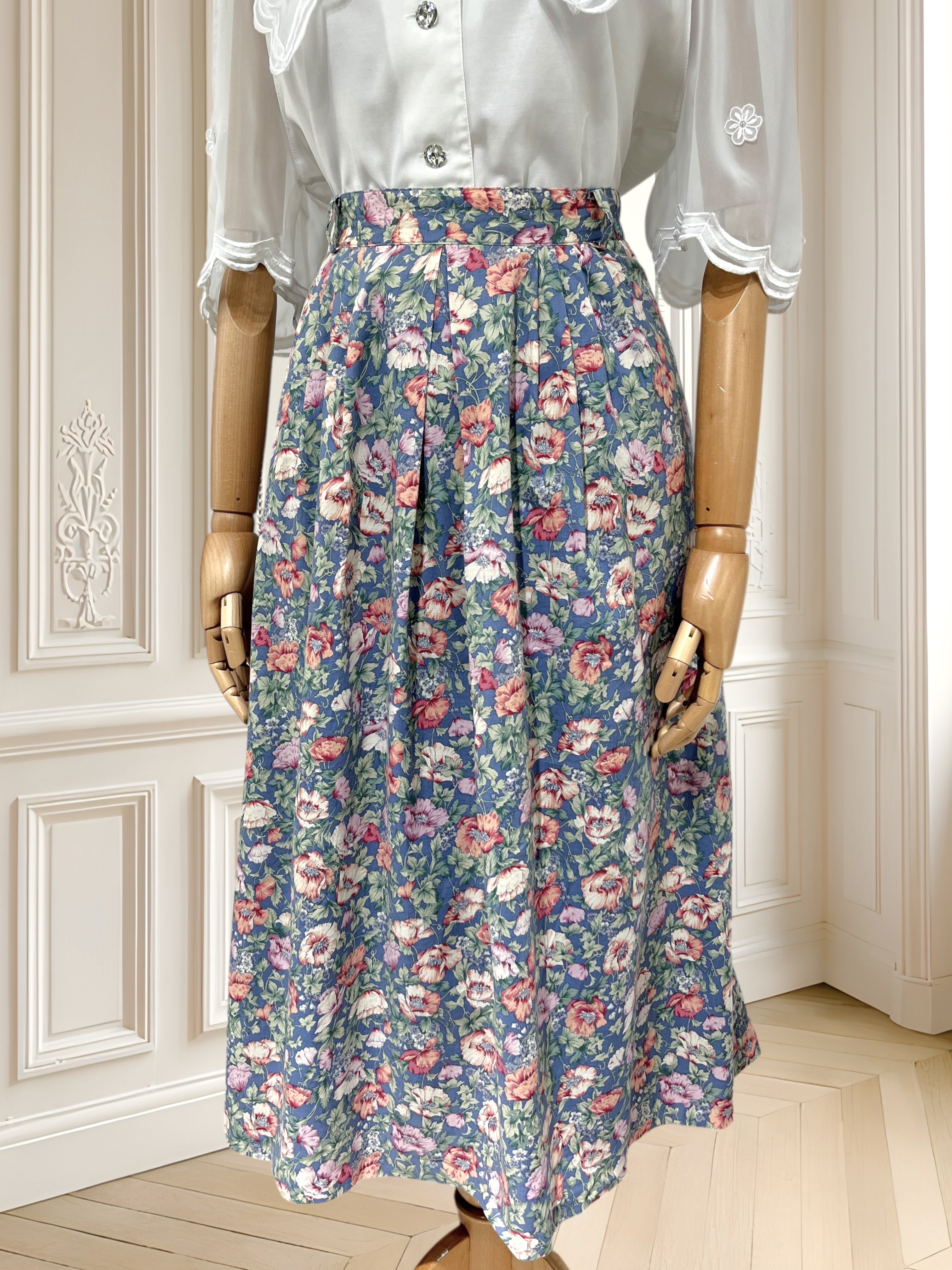 Fustă din bumbac cu print floral mărimea XL