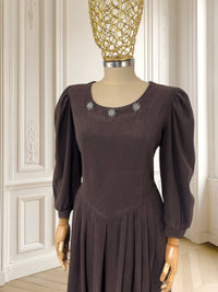 Rochie vintage cu aspect de piele întoarsă potrivită pentru L/XL