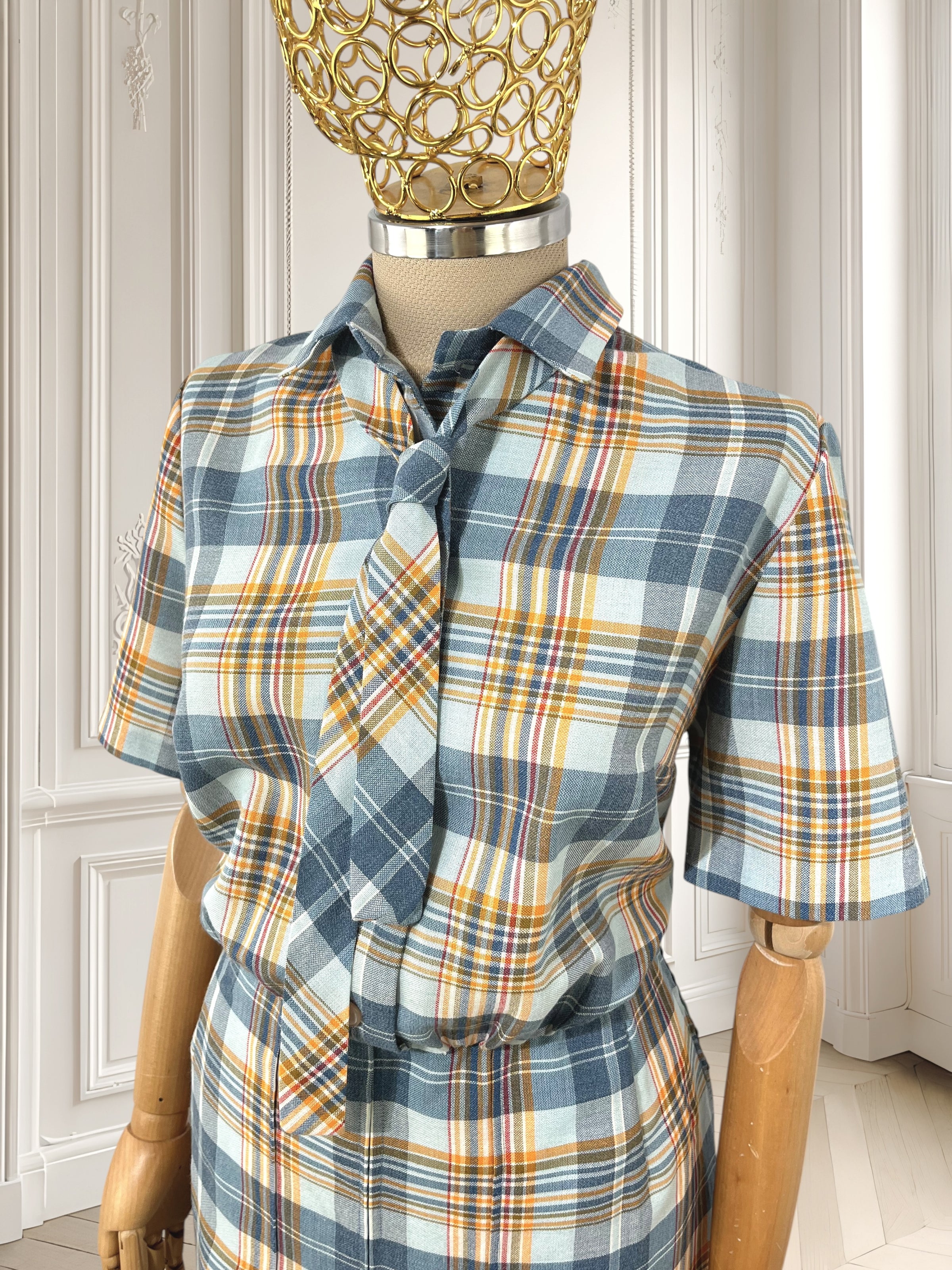 Rochie vintage în carouri mărimea M