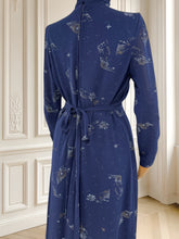 Încarcă imaginea în vizualizatorul Galerie, Rochie vintage bleumarin mărimea M
