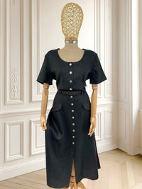 Rochie neagră din in mărimea L
