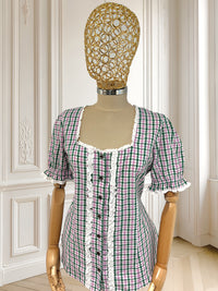 Cămașă vintage în carouri potrivită pentru L/XL