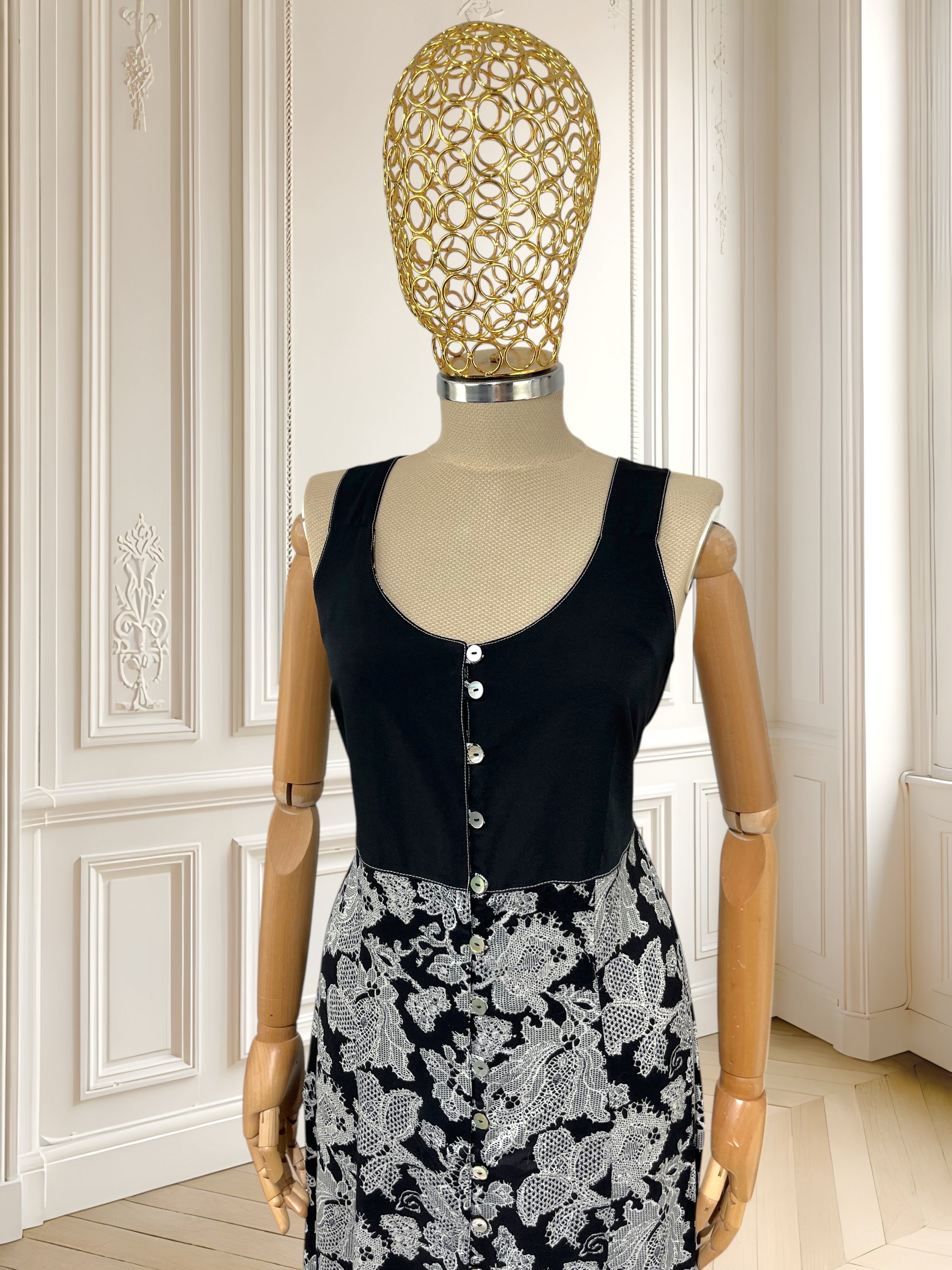 Rochie vintage din vâscoză potrivită pentru M/L