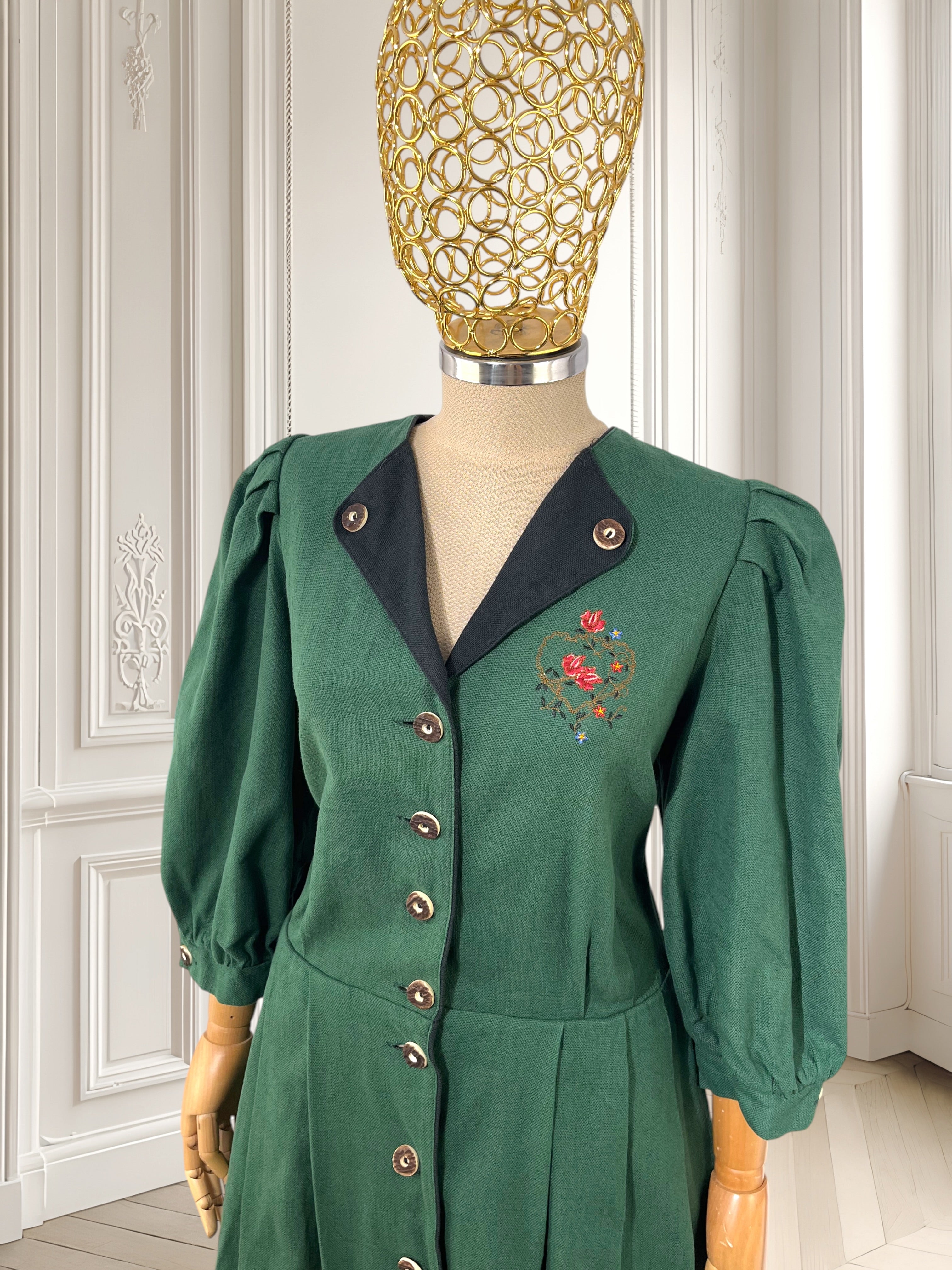 Rochie vintage din amestec de in mărimea L