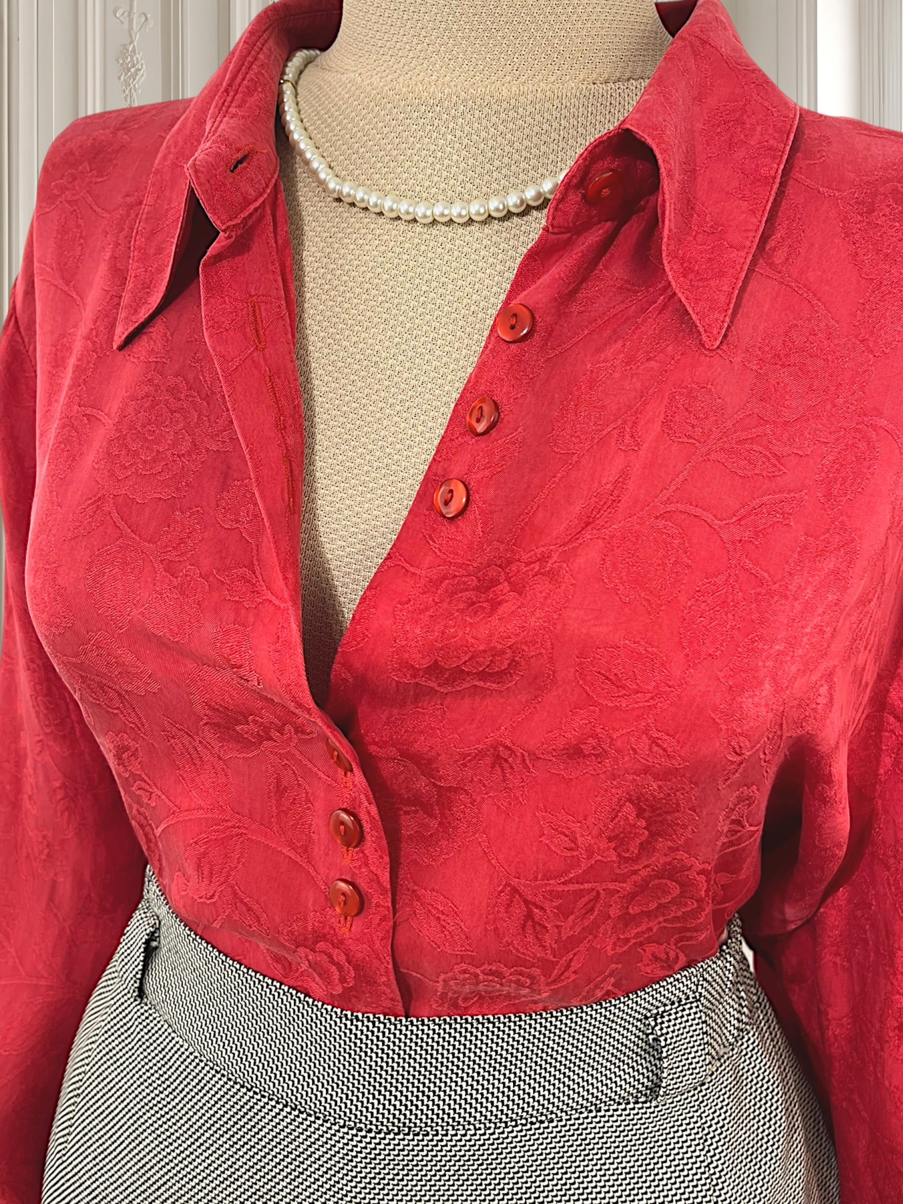 Cămașă vintage din cupro potrivită pentru XL/XXL