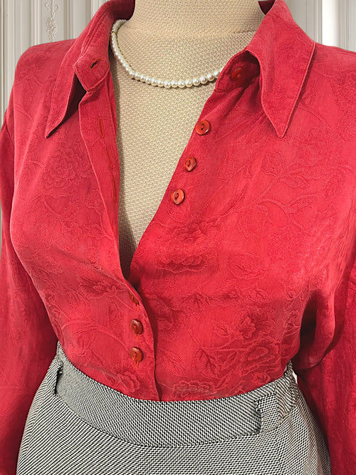 Cămașă vintage din cupro potrivită pentru XL/XXL