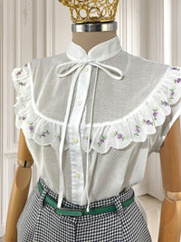Cămașă vintage cu flori brodate mărimea XL