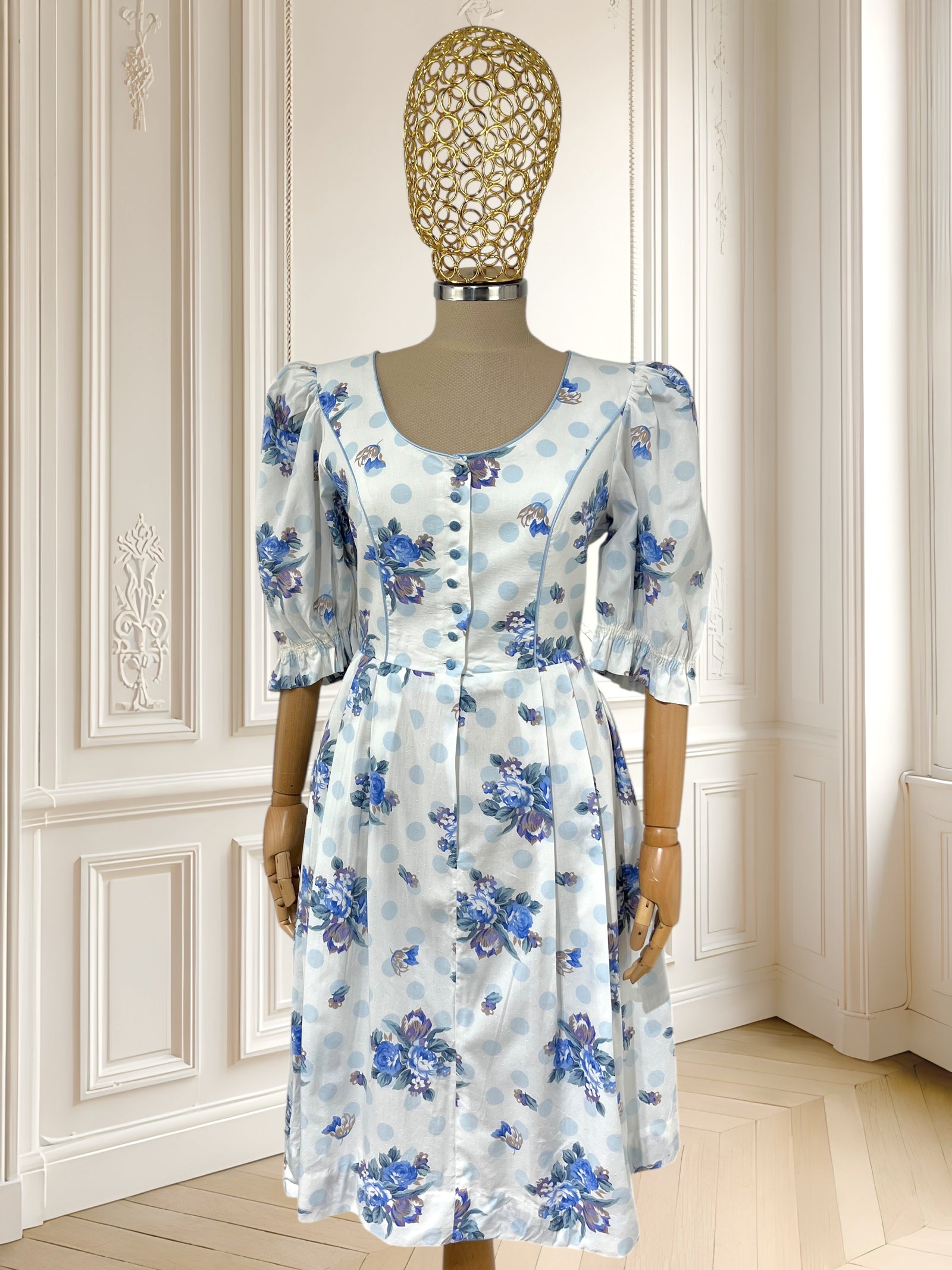 Rochie vintage din bumbac mărimea L