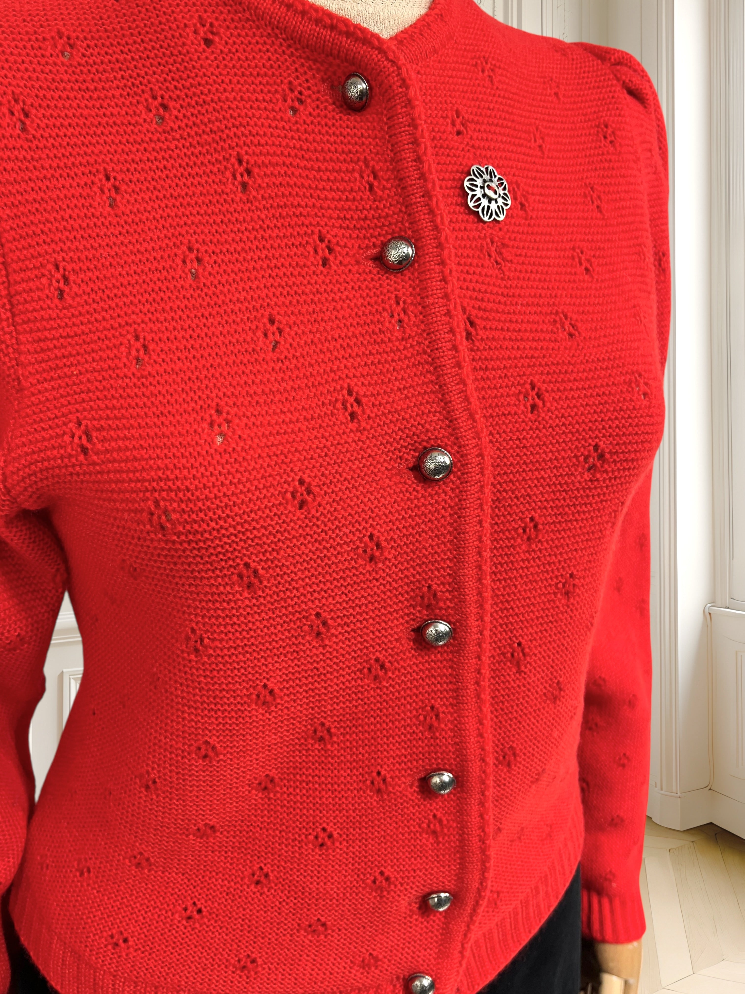 Cardigan vintage din lână pură potrivit pentru XS/S