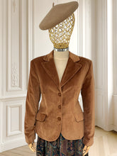 Încarcă imaginea în vizualizatorul Galerie, Sacou vintage din catifea mărimea L
