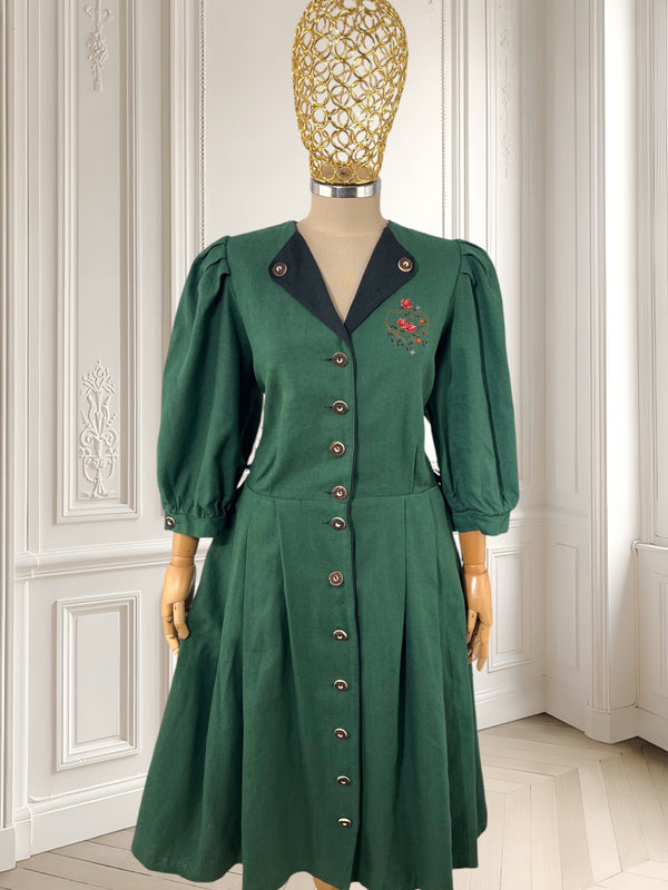 Rochie vintage din amestec de in mărimea L