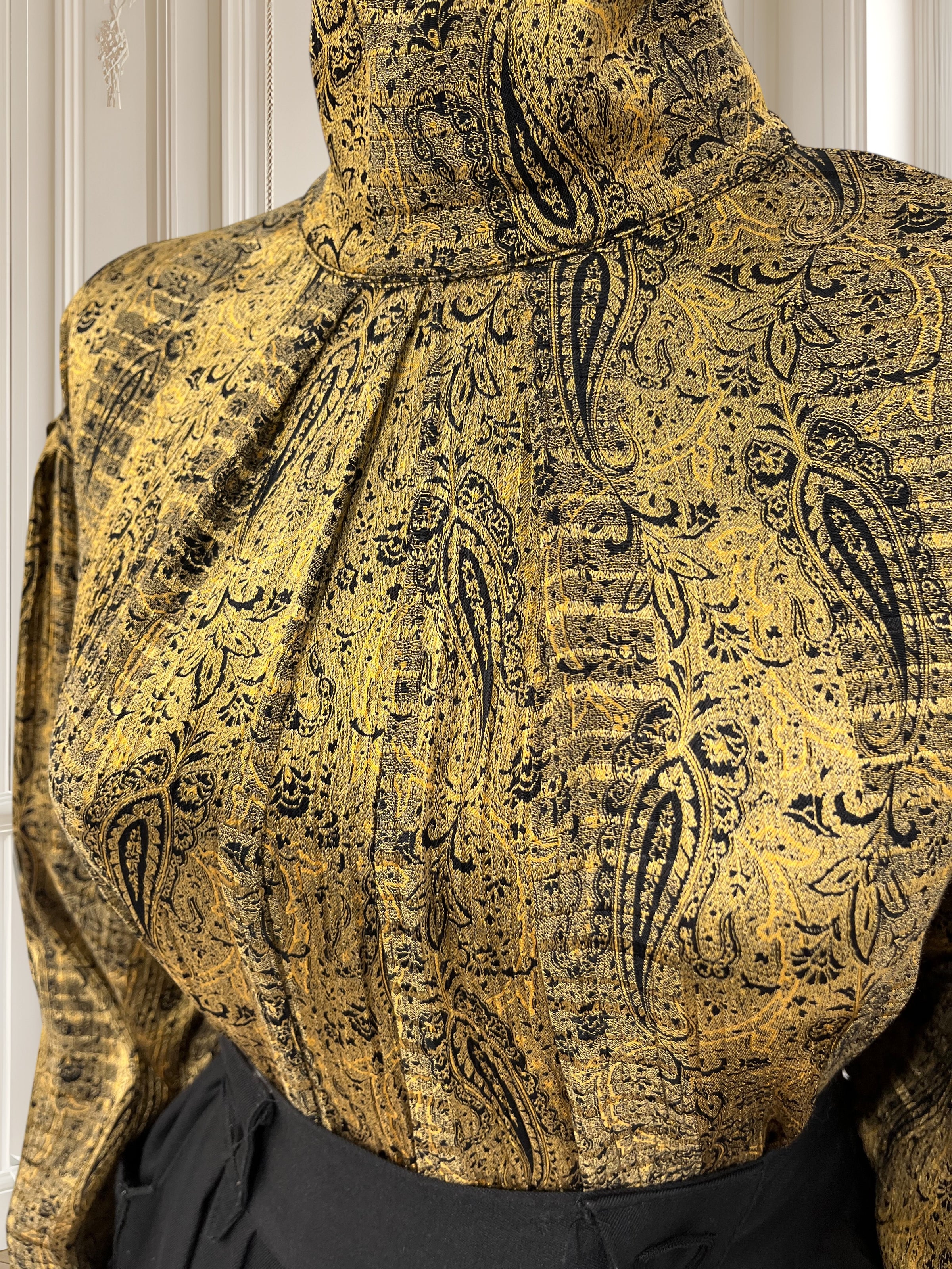 Cămașă vintage din vâscoză cu print paisley potrivită pentru M/L