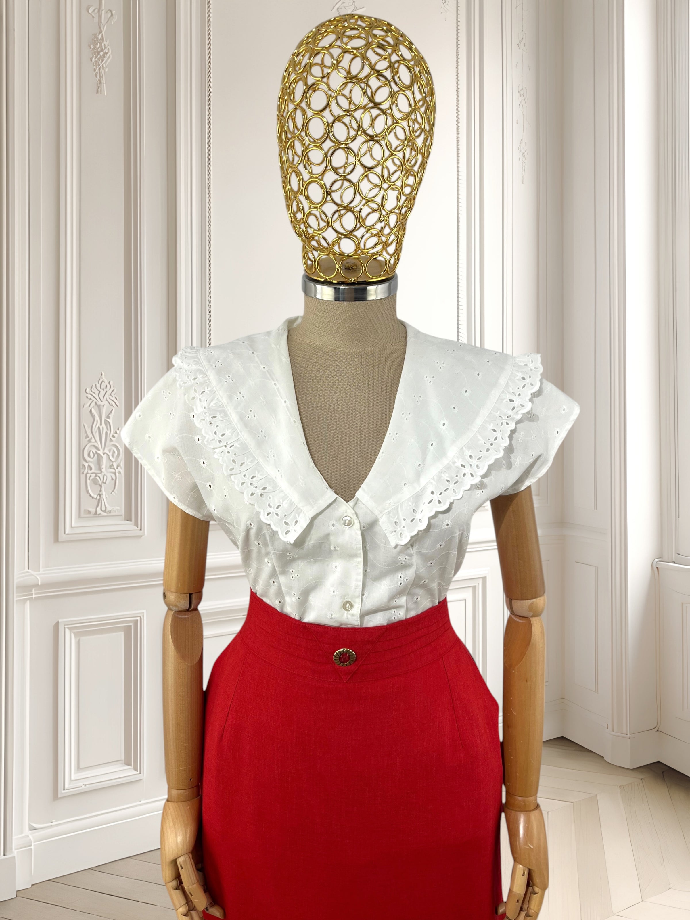 Cămașă vintage cu broderie mărimea S