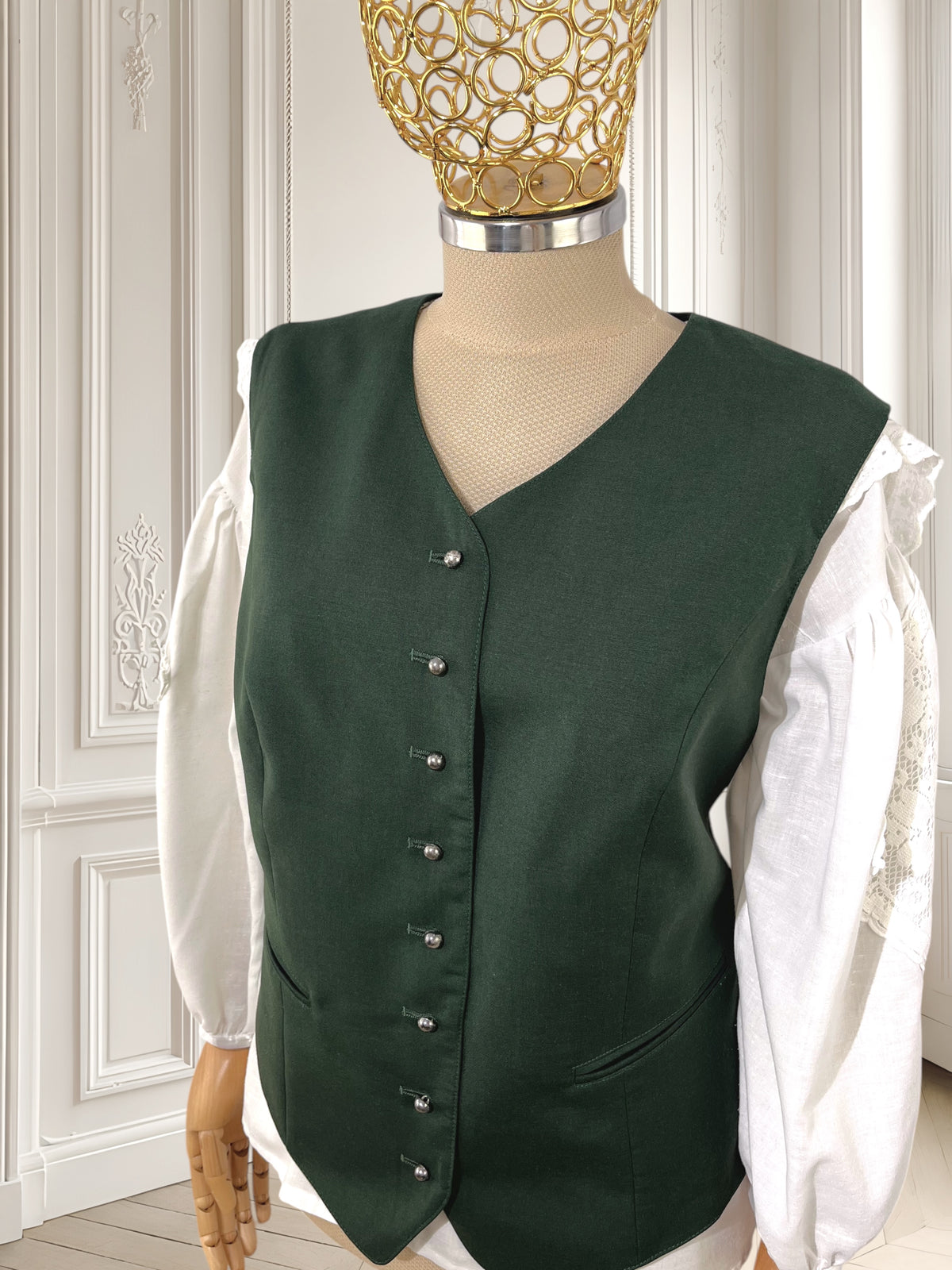 Vestă vintage din lână pură mărimea L