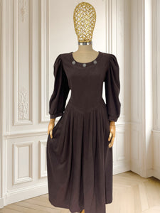 Rochie vintage cu aspect de piele întoarsă potrivită pentru L/XL