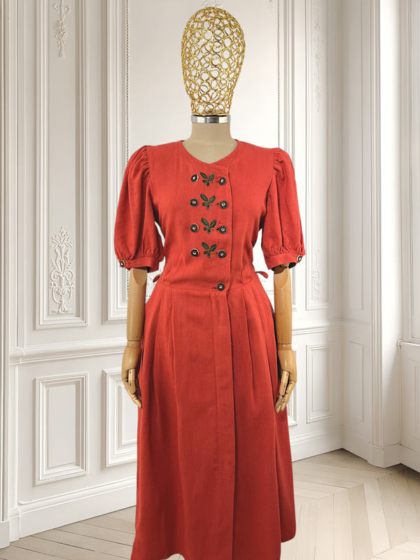 Rochie vintage din vâscoză și in mărimea M
