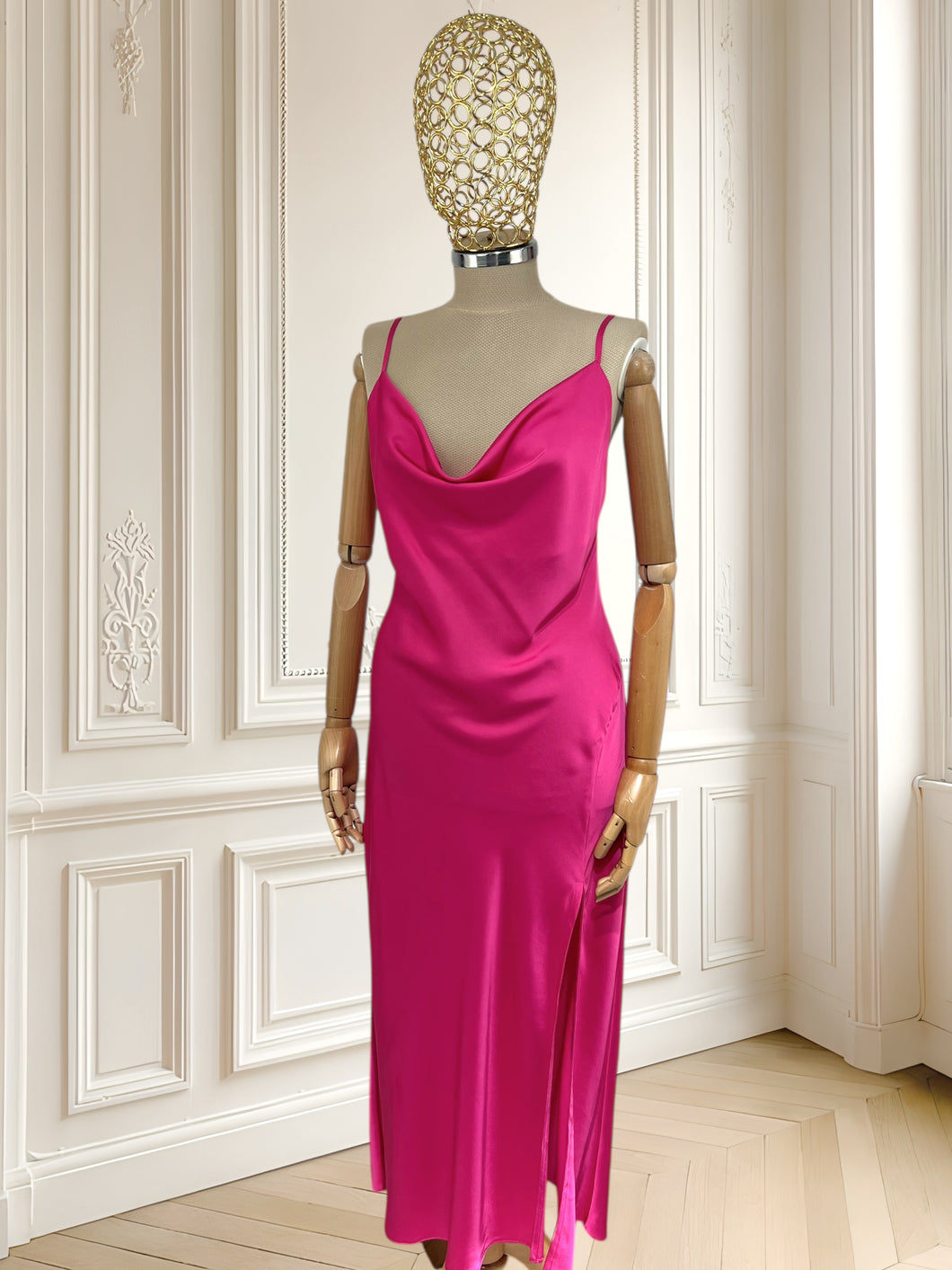 Rochie satinată roz mărimea M