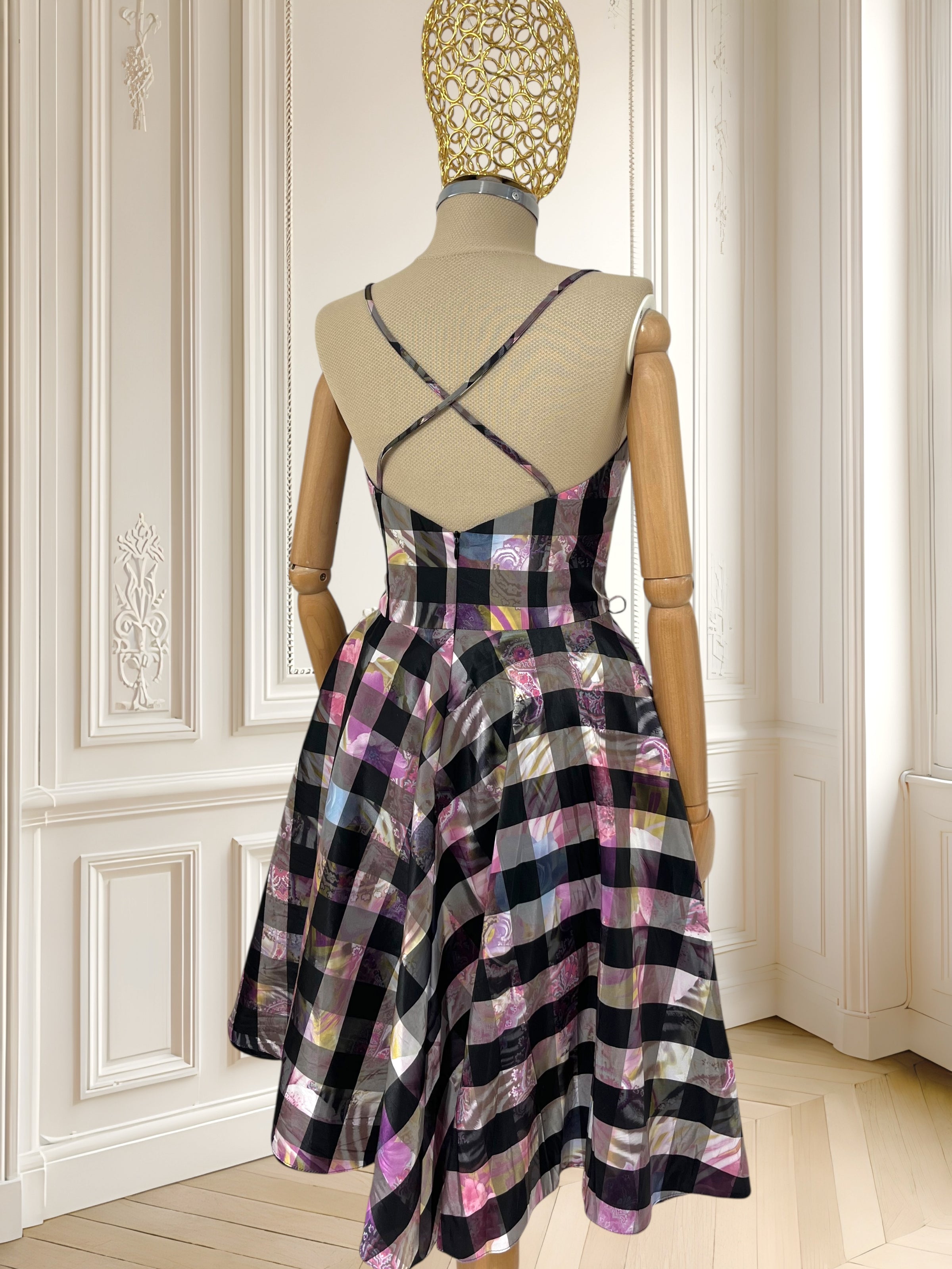 Rochie vintage în carouri mărimea S
