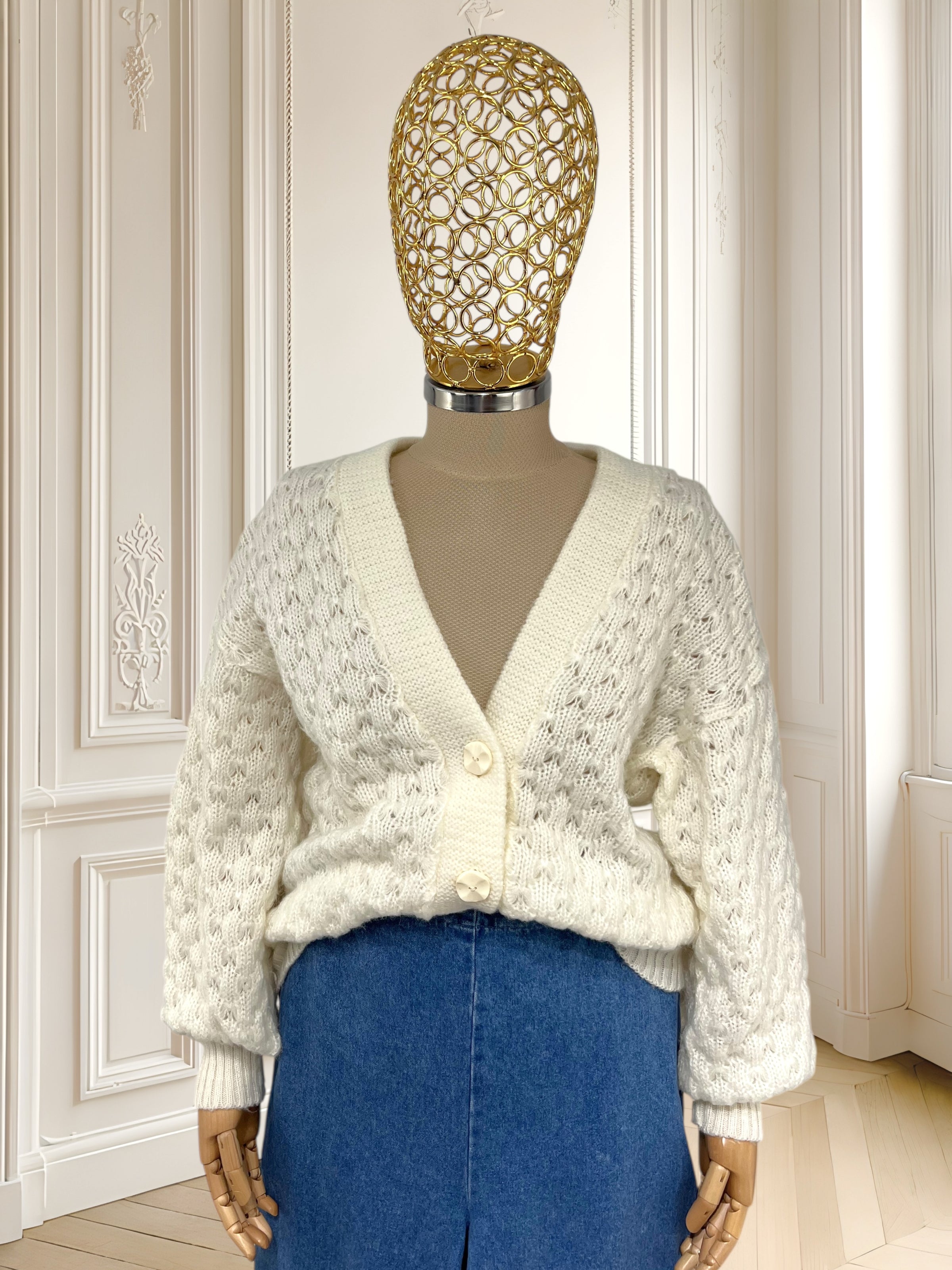 Cardigan vintage tricotat mărimea M