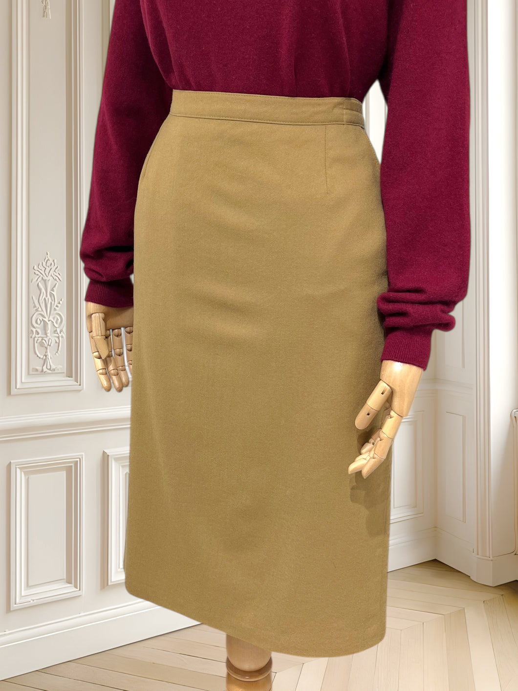 Fustă camel din lână pură mărimea M