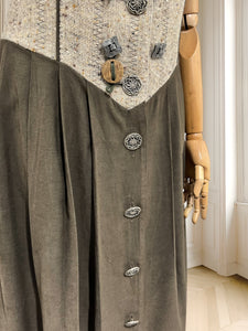 Rochie vintage din amestec de lână și vâscoză mărimea L